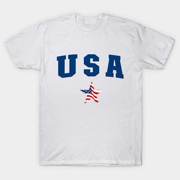 USA Star United States of America with the flag in star shaped T-Shirt by ActivLife